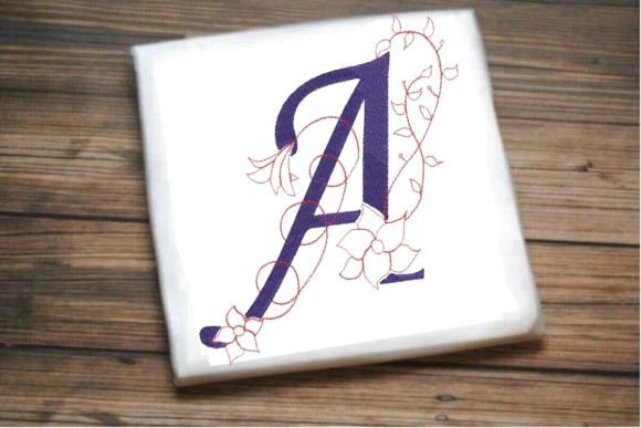 A Letter Vine Monogram Flower for Boutique Apparel