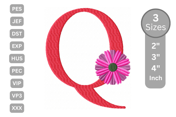 Blossom Alphabet Letter - Q: A Stylish Floral Embellishment