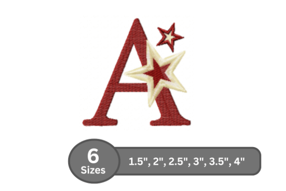 Star Pop Alphabet - a: Stylish Letter Embroidery