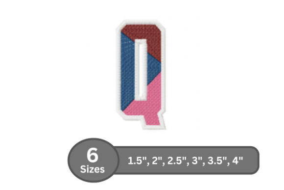 Street Varsity Alphabet -Q: A Stylish Embroidery Choice
